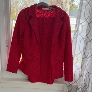 Chicavie Women's Textured Red Blazer embroidered